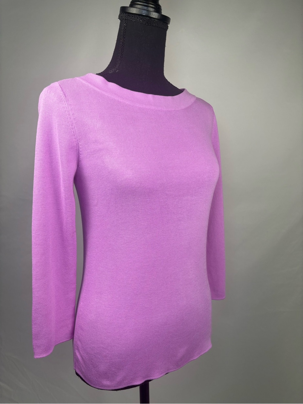 Sweater Lilac Knit Boatneck Long Sleeve Knit Top